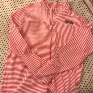Vineyard Vines Pink and White Stripped Zip Up